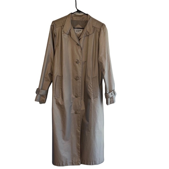 Windsor Bay Jackets & Blazers - Windsor Bay women’s  vintage Metallic pewter long belted Trench Coat Size 8
